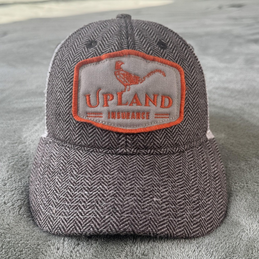 Legacy Hat Cap Snap Back Mens One Size Gray Trucker Herringbone Upland Patch